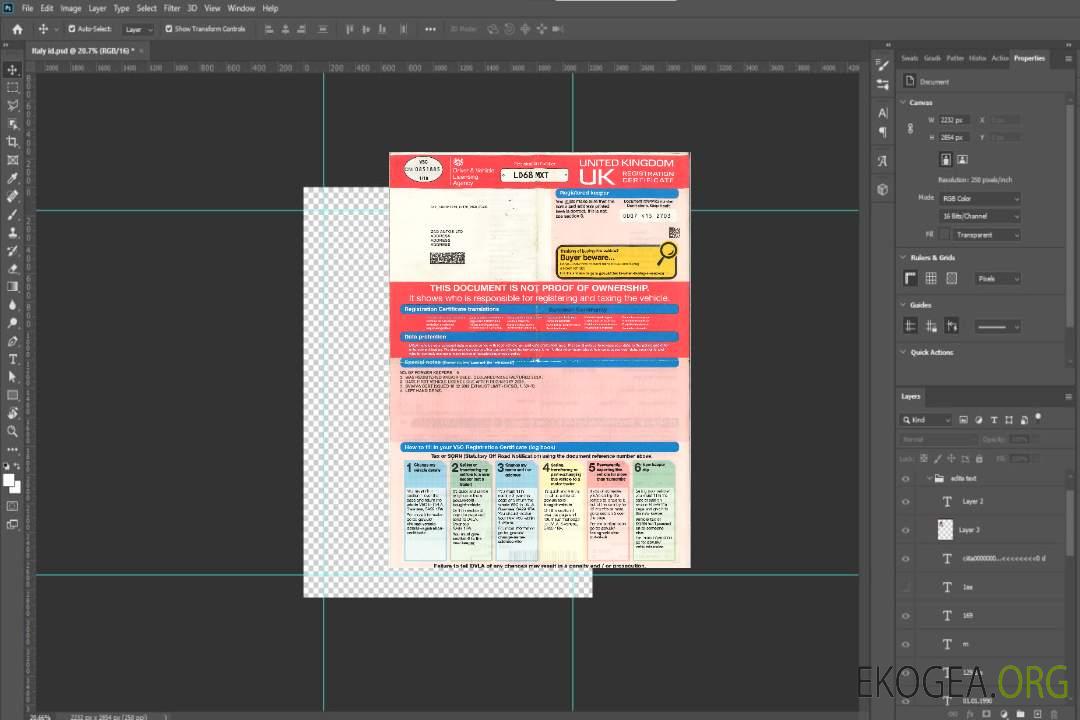 Chauffeur britannique, certificat d'immatriculation du véhicule1 template